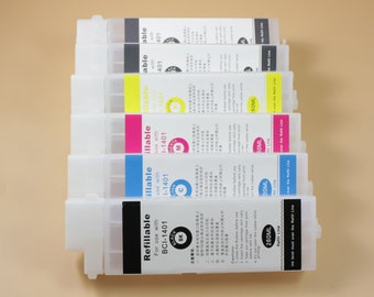 6 Pieces Refillable IPF710 ink cartridge for Canon IPF 710 610 510 printers with PFI 102 permanent chips