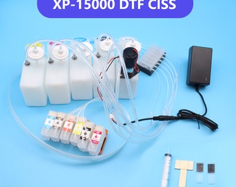 DTF CISS For Epson XP-15000 Continuous Ink Supply System White Ink With Stirrer Mixer Bulk Ink Tank Adaptor Supply