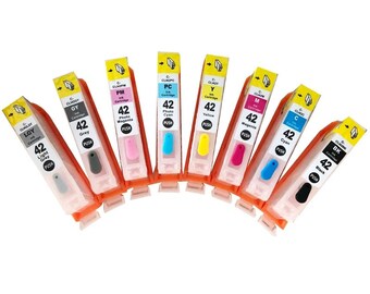 For Canon Pro100 pro-100 Refillable Ink Cartridge Ciss Cis CLI-42 BCI-43 Series Empty 1set 8pcs with one time chip