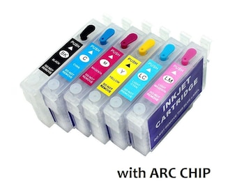 Refillable Ink Cartridge T0791 - T0796 For Epson 1400 1430 1500W P50 PX660 ARC