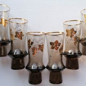 Smoked Glass Shot Liquer Glasses / Vintage from USSR