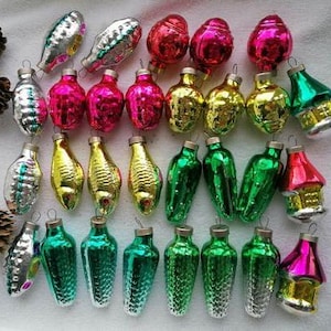 Christmas tree glass toys Small fish Vintage glass ornament 1980s USSR