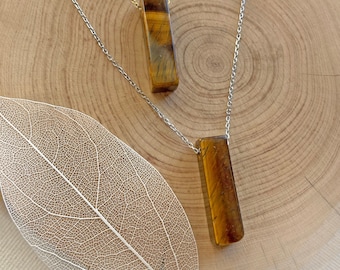 Tigers Eye Crystal Dainty Layering Necklace, Tigers Eye Pendant, Healing Necklace, Birthday Gift, Necklace for Women, Gemstone Necklace