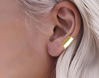 Gold Ear Cuff Minimalist Ear Cuff | High Quality Fake Cartilage Piercing | Ear Cuff No Piercing |Sterling Silver Clip on Earrings