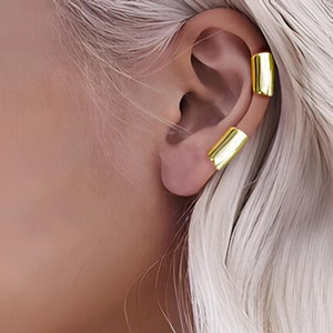 Gold Ear Cuff Minimalist Ear Cuff PAIR | High Quality Fake Cartilage Piercing | Ear Cuff No Piercing |Sterling Silver Clip on Earrings
