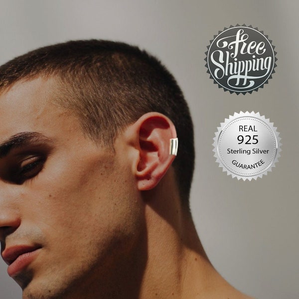 Sterling Silver Ear Cuff Minimalist Jewelry | High Quality Fake Cartilage Piercing | Ear Cuff No Piercing |Sterling Silver Clip on Earrings