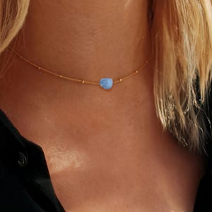 Aquamarine Natural Stone Necklace, March Birthstone Blue Stone Necklace, Natural Freeform Aquamarine  Stone, Aquamarine Healing  Pendant
