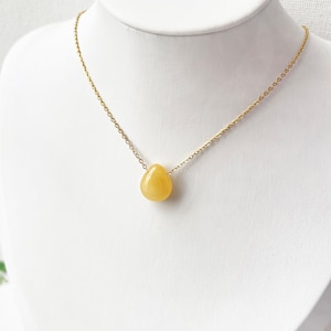Citrine Gemstone Dainty Gold Layering Necklace, November Birthstone , Citrine Crystal, Gift for Her, November Birthday, Minimalist Necklace