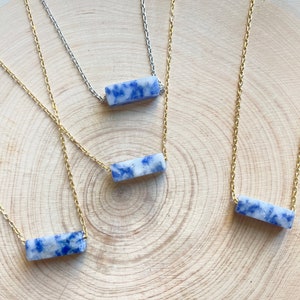 Sodalite Crystal Pendant Necklace, Sodalite Minimalist Necklace, Natural Sodalite Stone, Sodalite Stone Pendant