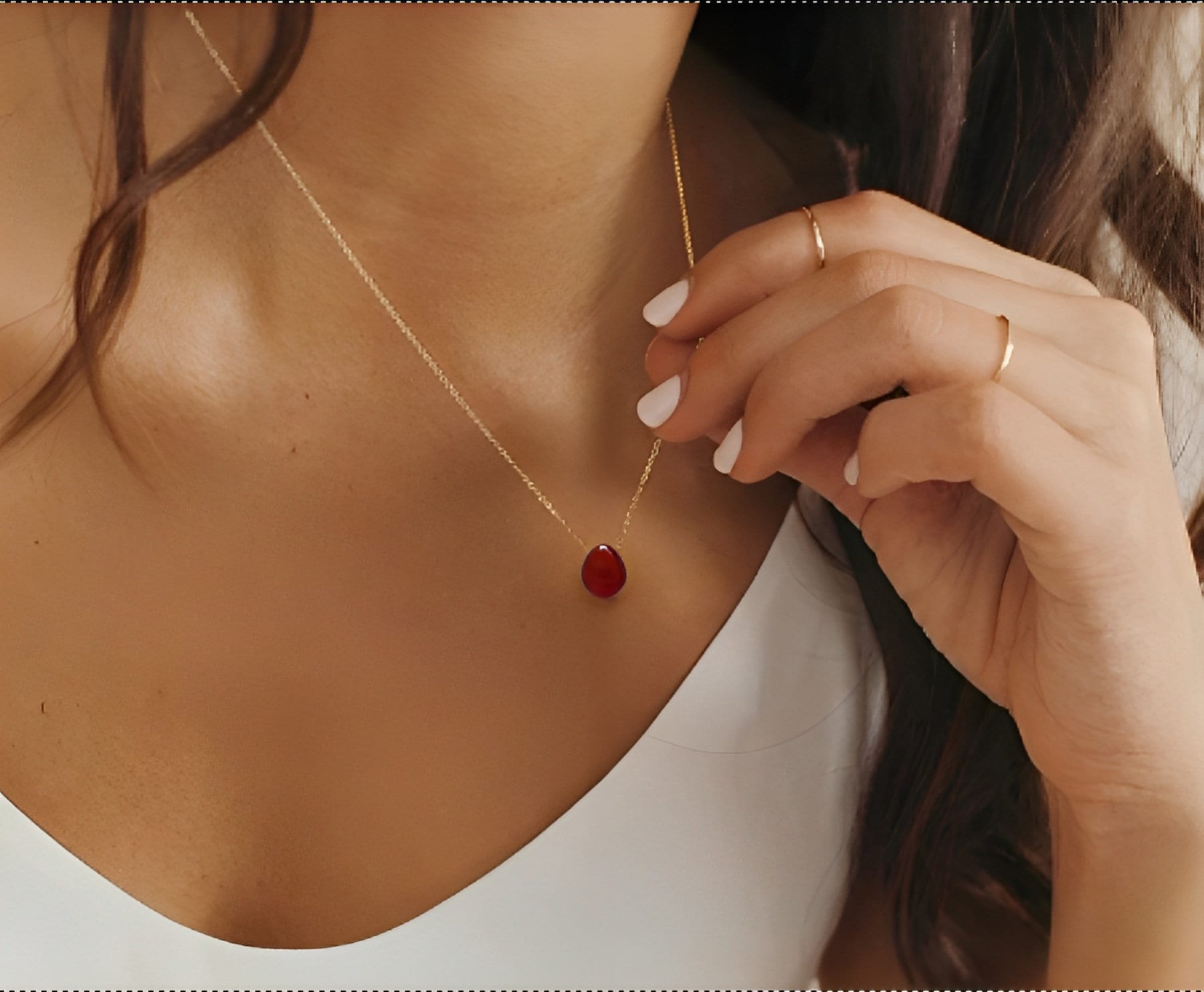 Orange gem necklace deals