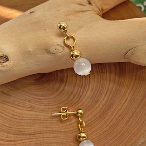 Selenite Earrings ~ Crystal Huggies Gold Hoops , Crystal Hoop Earrings, Birthstone Huggies, Tiny Dainty Small Hoops, Minimalist earrings