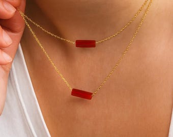 Genuine Carnelian  Necklace, Carnelian  Pendant, Healing Necklace, Birthday Gift, Necklace for Women, Gemstone Necklace, Gift for Mom