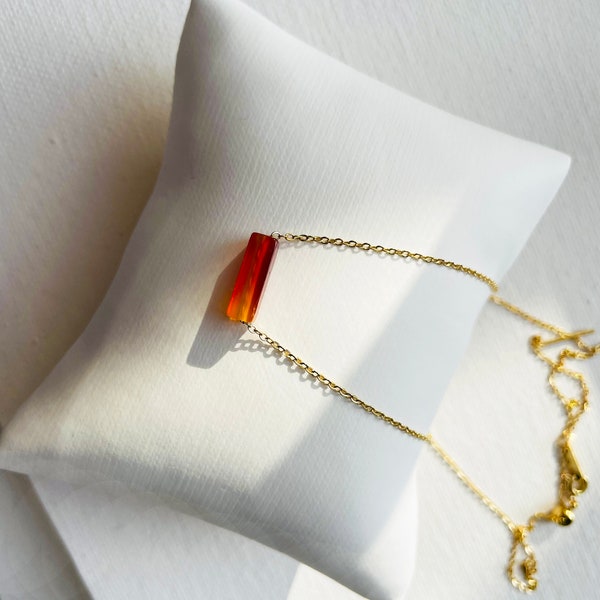 Genuine Carnelian  Necklace, Carnelian  Pendant, Healing Necklace, Birthday Gift, Necklace for Women, Gemstone Necklace, Gift for Mom