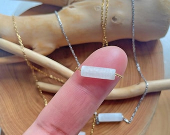 Selenite Minimalist Crystal Necklace , Gemstone Jewelry for Her, Selenite Dainty Necklace , Crystal Necklaces