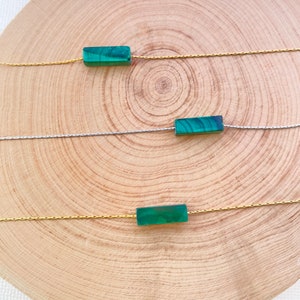 Malachite Crystal Necklace| Minimalist Green Crystal Gold Necklace| Malachite Jewelry| Birthday Gift for Her| Christmas Gifts