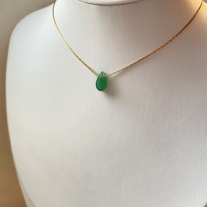 Dainty Jade Pendant gold Necklace, Layering Jade Necklace, Dainty Good Luck Gemstone, Green Pendant , Natural Jade Necklace, Gift for her