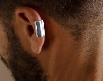 Silver Ear Cuff Minimalist Jewelry | High Quality Fake Cartilage Piercing | Ear Cuff No Piercing | Silver Clip on Earrings