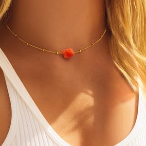 Genuine Carnelian Raw Crystal ecklace , Raw Carnelian Pendant Gift, Healing Necklace, Birthday Gift, Gemstone Necklace, Gift for Mom Bild 1