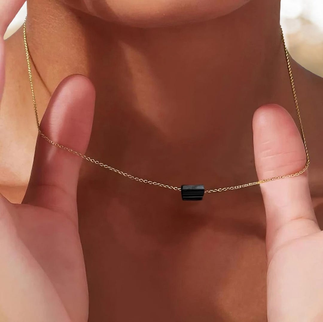 Teoma Black Crystal Necklace