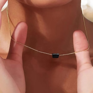 Black Tourmaline Raw Crystal Necklace, Genuine Black Tourmaline Pendant Necklace , Black Tourmaline Protection Stone