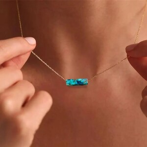 African Turquoise  Pendant Necklace, Turquoise Layering Necklace, Birthday Gift, Birthstone Necklace, Dainty Necklace, Gemstone Necklace