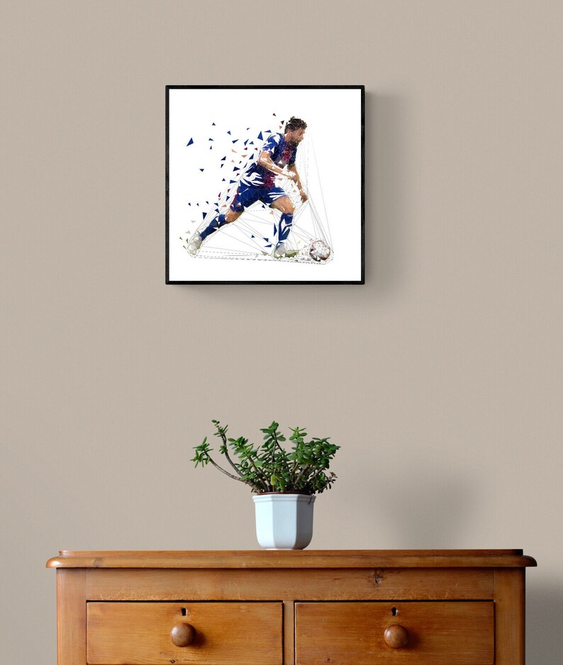 Football Soccer Player Poster Print Lionel Messi Barcelona Etsy