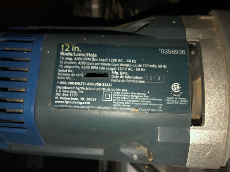 Kobalt 12'' Miter Saw SM3055LW Zero Clearance Insert Etsy