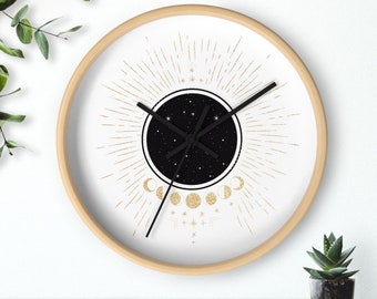 Moon phases wall clock, Wall Clock, phase of moon, moon wall art,moon home decor,moon wall clock, Moon Clock, Unique Moon Phase Clock, clock
