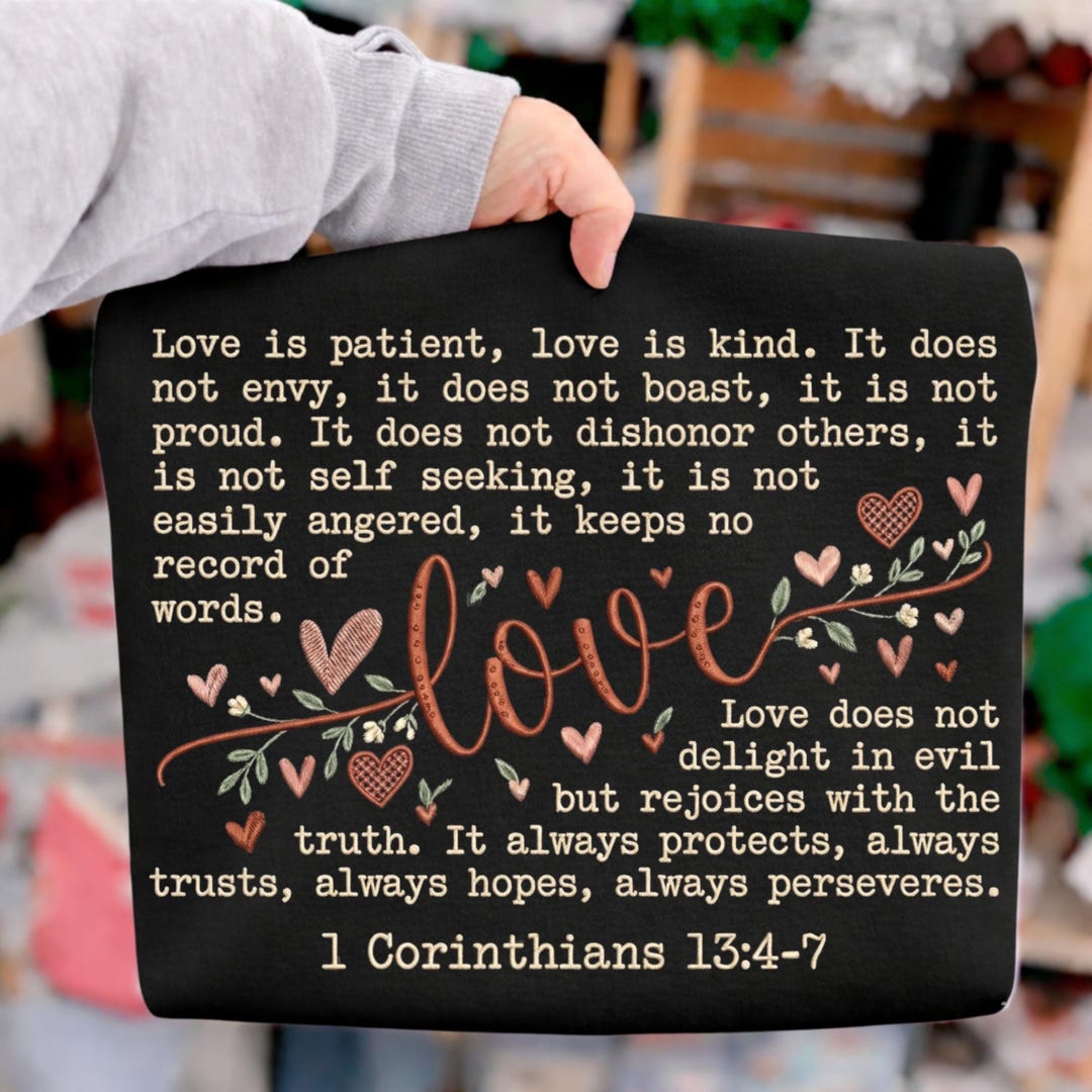 Love is Patient PNG, 1 Corinthians 13:4-7 Bible Verse, Christian ...