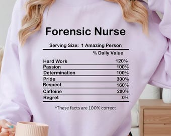 Forensic Nurse Nutrition Facts T-Shirt, Appreciation Gift