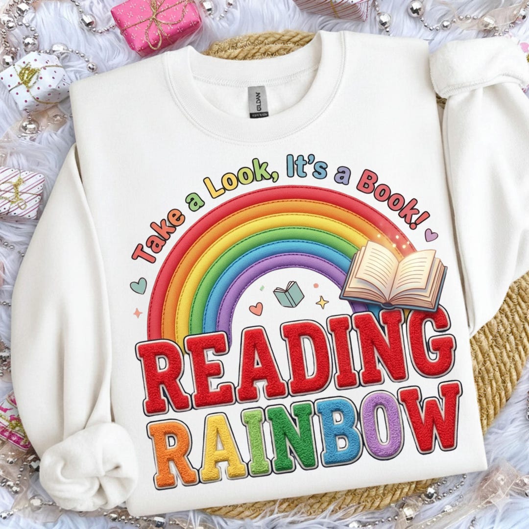 Reading Rainbow PNG, Retro Teacher Design (digital Download) - Etsy