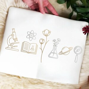 Science Teacher PNG | Minimalist Floral Science Clipart (3 PNGs)