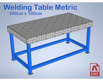Welding Table 200 x 100 x 6mm - Metric - Laser cutting DXF files
