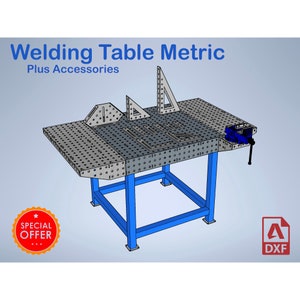 Welding Table 100 x 100 x 6mm & Accessories Metric - Laser cutting DXF files