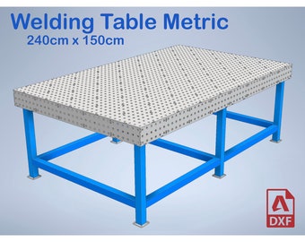 Welding Table 240 x 150 x 8mm - Metric - Laser cutting DXF files