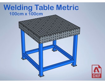 Welding Table 100 x 100 x 6mm - Metric - Laser cutting DXF files