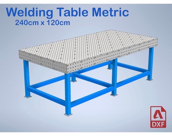 Tavolo di saldatura 240 x 120 x 8 mm - Sistema metrico - File DXF per taglio laser