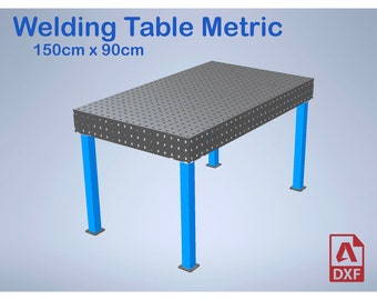 Welding Table 150 x 90 x 6mm - Metric - Laser cutting DXF files