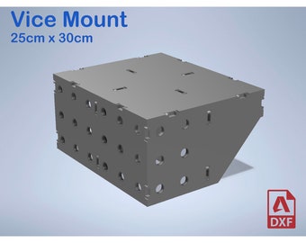 Vice Mount Metric - 30cm x 25cm x 6mm - Laser cutting DXF file