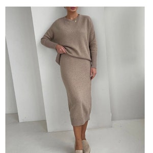 Sweater skirt outfit hot sale etsy