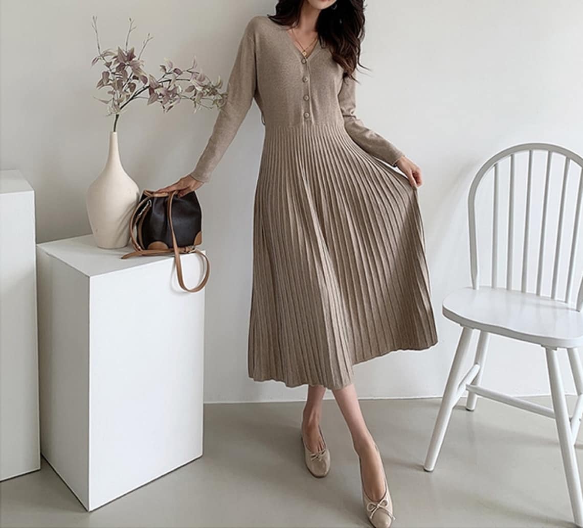 belted knitted dress