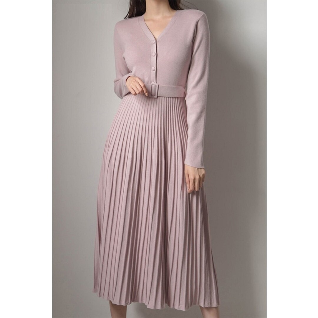 knitted belted dress