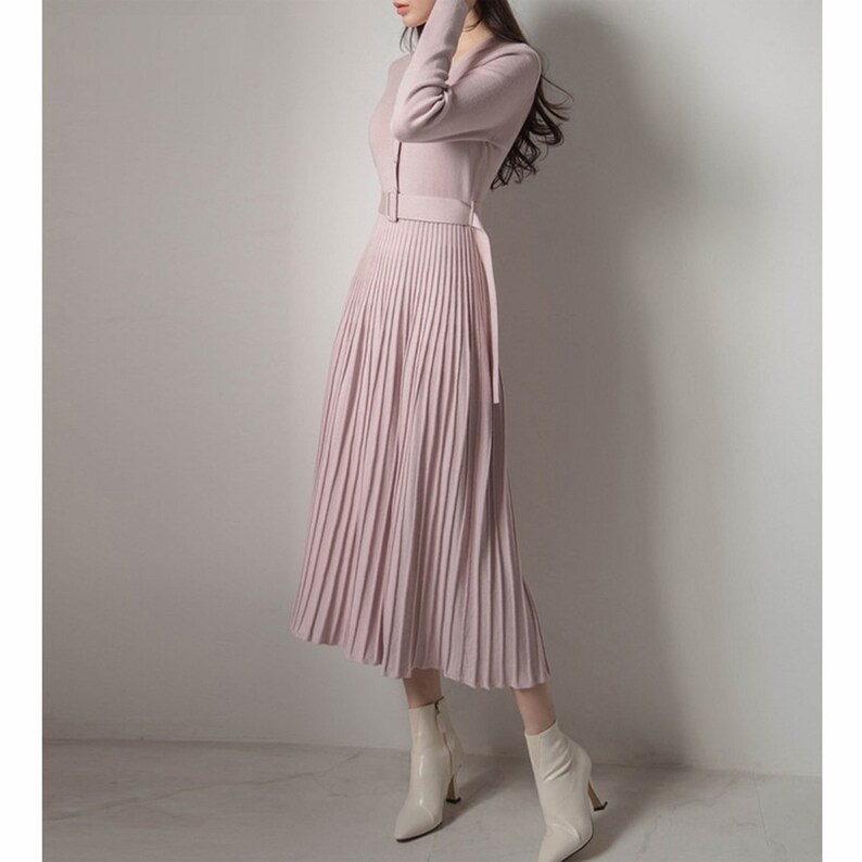 belted knitted dress