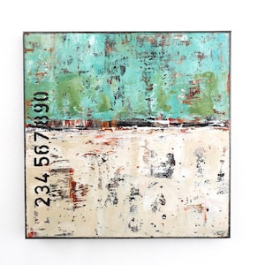 Hand painted acrylic painting on canvas ready to hang Acrylic painting abstract painting with numbers