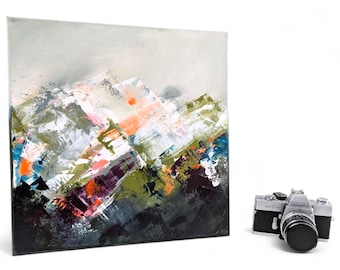 Abstract acrylic painting, modern canvas painting, original painting 40 x 40 cm, living room wall art, unique art, painting by Andrea Traub
