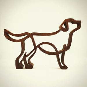 Labrador Retriever, minimal handmade wooden art