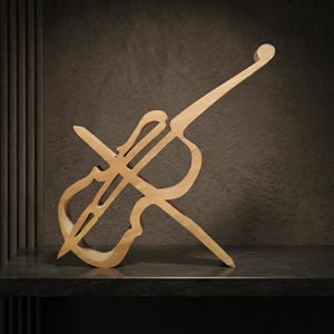 Violino, arte minimalista in legno fatta a mano