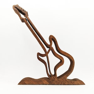 Guitar, minimal handmade wooden art