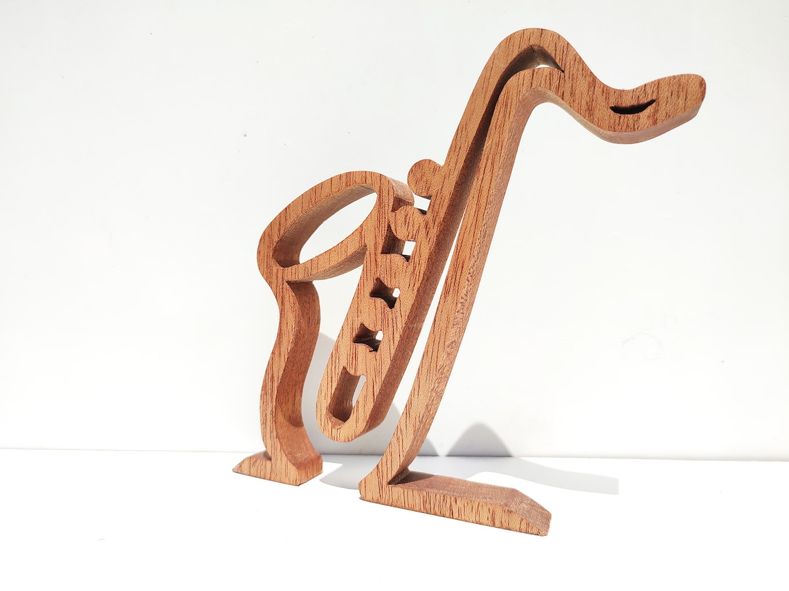 Saxophone Minimal Handmade Wood Art Etsy