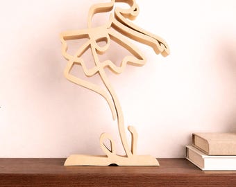 The Ballerina, minimal handmade wood art